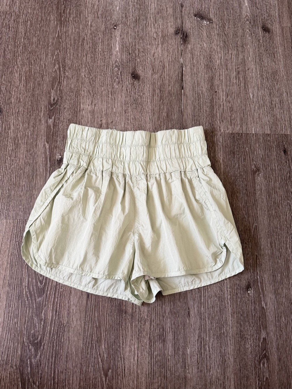 Free People Pale Green High-Rise Athletic Shorts